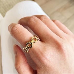 14K Adjustable Gold Chain Link Ring